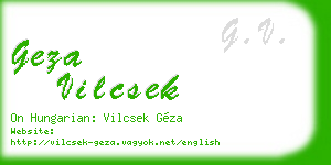geza vilcsek business card